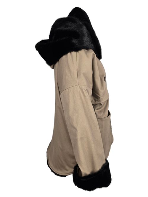 trench donna a scatola con interno in eco-visione cammello Virginia Bizzi | VY8010X+BIVIS878
